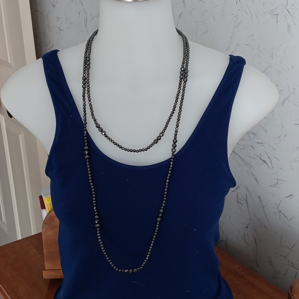 Faceted hematite beaded necklace